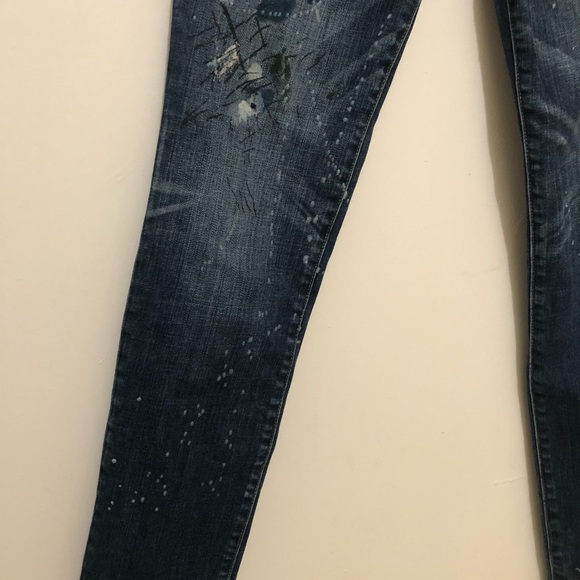Abercrombie & Fitch Paint Splatter Art Denim Jeans 2R perfect stretch straight - Picture 9 of 9